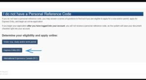 الضغط على خيار Express Entry لتسجيل الدخول