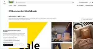 صورة لواجهة موقع إيكيا ikea في سويسرا للأثاث