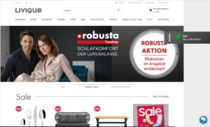 واجهة موقع ليفينج livique في سويسرا للأثاث