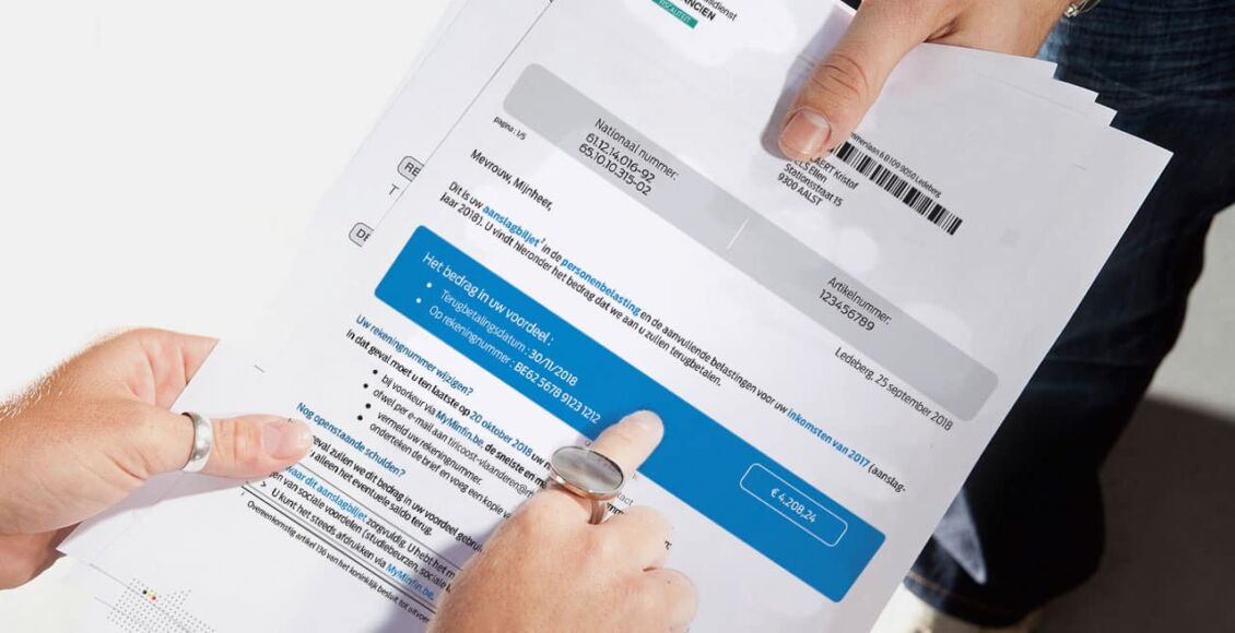 أوراق اقرار ضريبي - ضريبة الدخل في بلجيكا